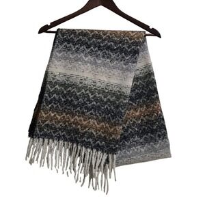 Natasha Couture Acrylic Multi Color Fringe Blanket Scarf NWT